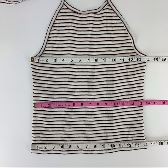 American Eagle Outfitters NWOT Striped Ribbed Knit Halter Top, Large - Picture 12 of 16